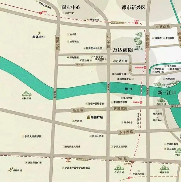 宁波地铁4号线部分线路图
