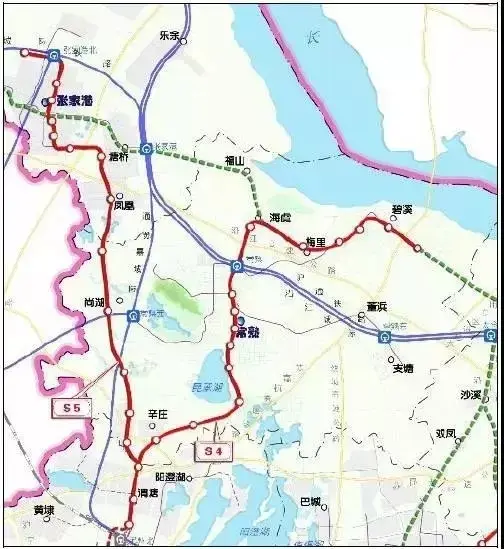 苏州市域轨道交通规划图(常熟段)