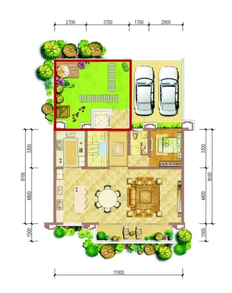 蓝山别墅花园层示意图