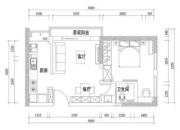 36平的一室一厅新家, 清爽舒适的小户型, 太适合年轻人居住